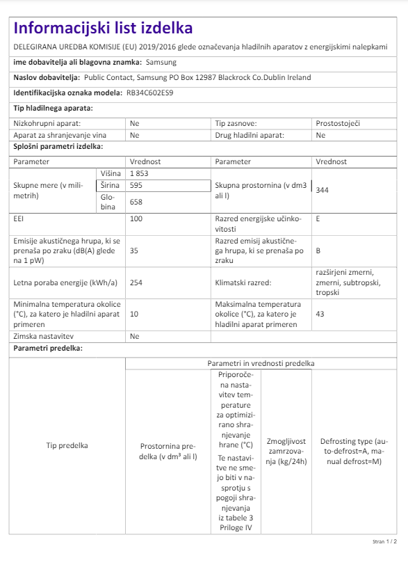 SAMSUNG RB34C602ES9/EK hladilnik